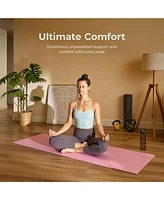 Sunny Health & Fitness Anti-Slip Dual Color Exercise Yoga Mat,Blue