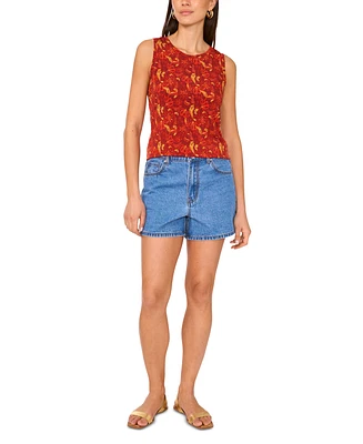 Vince Camuto Women's Printed Keyhole Tank Top