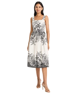 Maggy London Women's Printed Sleeveless Midi Dress