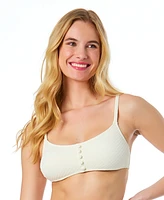 CeCe Women's La Vie A Mer Textured Button-Front Bikini Top