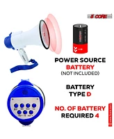 5 Core Megaphone Bullhorn Speaker 30W Mini Bull Horn Battery Power Cheer Megafono 800 Feet Range Loudspeaker 8R-usb WoB