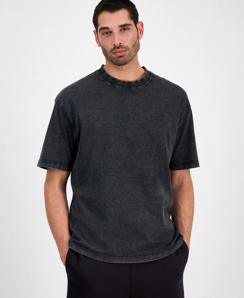 Hugo by Boss Men's Nebute Short Sleeve Crewneck Burnout Logo T-Shirt