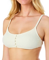 CeCe Women's La Vie A Mer Textured Button-Front Bikini Top