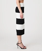 French Connection Women's Striped Bodycon Knit Maxi Skirt