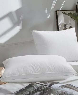 Unikome Medium Soft Goose Down Feather Gusseted 2 Pack Pillows