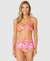Anne Cole Womens Tie Dyed Foulard Bandeau Bikini Top Convertible Bottoms