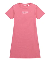 Guess Big Girl Short Sleeve with Shiny Foil Print Logo Dress