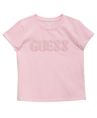 Guess Big Girl Short Sleeve with Shiny Foil Print Logo T-Shirt