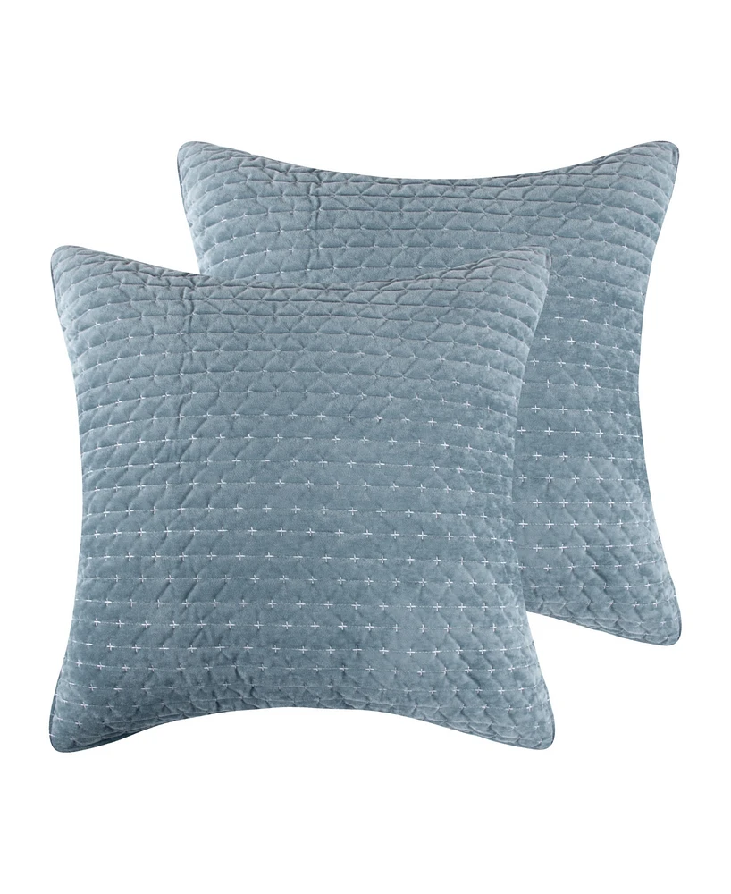Levtex Velvet Stitch 2-Pc. Sham Set, European