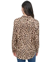Dkny Jeans Women's Classic-Fit Button-Front Long-Sleeve Blouse - L3Z