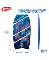 Bodyboard with Eps Core Wrist Leash, 37" Lightweight Durable Boogie Boards for All Wave Conditions