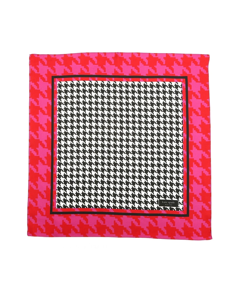 Kate Spade New York Women's Houndstooth Silk Bandana Scarf