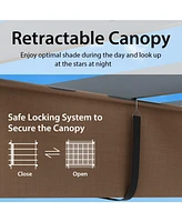 10 x 12 Feet Outdoor Aluminum Retractable Pergola Canopy Shelter Grape Trellis