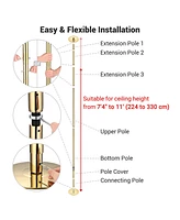 Yescom 11 Ft Gold Spinning Static Dancing Pole Kit w/ Extensions Fitness Dance Exercise