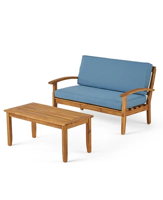 Peyton Wooden loveseat and Coffee Table Set