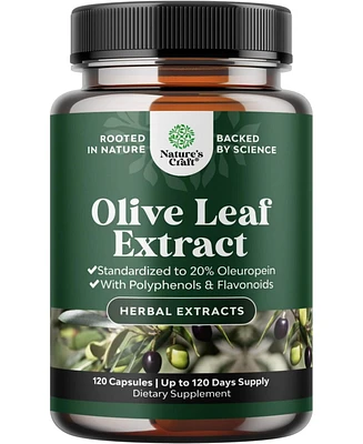 Olive Leaf Extract Capsules | High Strength Antioxidant Supplement with Pure Olive Leaf | 120ct