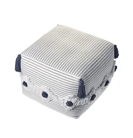 18" Grey 100% Cotton Ottoman