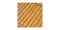 Alcove Teak Brown 5-Piece Wood Outdoor Patio Conversation Sectonal Seating Set with Beige Cushions