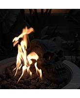 Fireproof Imitated Human Fire Pit Skulls Garden Statue, Halloween Decor