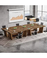 Tribesigns 6FT Conference Table Set of 4, 70.87" W x 31.5" D Rectangular Seminar Table for Meeting Room, Solid Executive Business Furniture