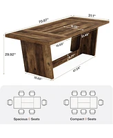 Tribesigns 6FT Conference Table Set of 4, 70.87" W x 31.5" D Rectangular Seminar Table for Meeting Room, Solid Executive Business Furniture
