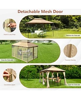 10 Feet x 13 Feet Tent Canopy Shelter with Removable Netting Sidewall