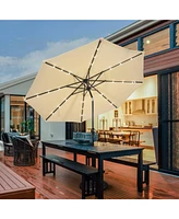 10 Feet Outdoor Patio Umbrella with Bright Solar Led Lights