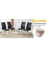 Pandora Stone Table & 6 Pu Chairs - Butterfly Legs