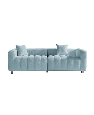 Premium Velvet Sofa 3-Seater Loveseat with Metal Legs
