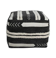 18" Black 100% Cotton Ottoman