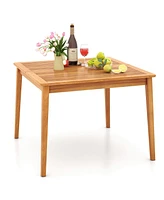 39 Inch Acacia Wood Dining Square Bistro Table with 1.96 Inch Umbrella Hole