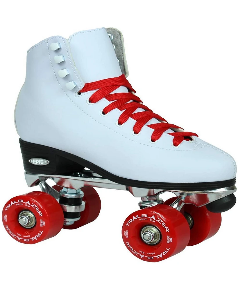 Epic Classic White & Red Quad Roller Skates