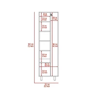 Halifax 2-Door Rectangle Closet Pantry Light Gray And White