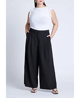 Eloquii Plus Shirred Top With Shoulder Flounces