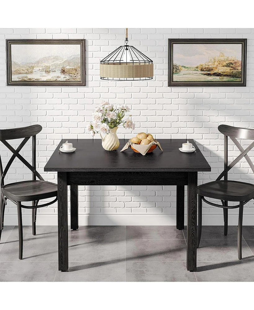 Tribesigns Wood Dining Table, Modern Kitchen Table for Room, 2-4 People Room Square Dinner Tables with Wooden Legs Thick Top S