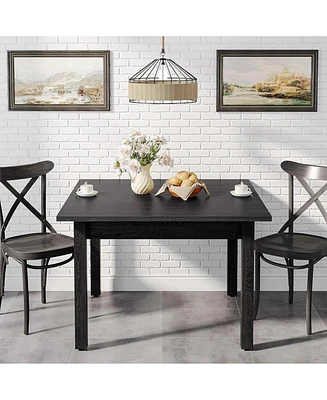 Tribesigns Wood Dining Table, Modern Kitchen Table for Room, 2-4 People Room Square Dinner Tables with Wooden Legs Thick Top S
