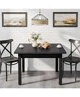 Tribesigns Wood Dining Table, Modern Kitchen Table for Room, 2-4 People Room Square Dinner Tables with Wooden Legs Thick Top S