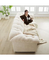 Chenille Deep Seat Sofa - Fluffy Cloud Comfort - Beige