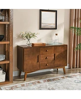 Walnut Sideboard Buffet Cabinet - Mid Century Modern