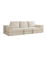 108" Modular Sectional 3-Seater Cloud Sofa,Corduroy Convertible Sofa Bed