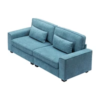79.5" Modern Fabric Sofa with Plush Cushions, Sleek Arm Design, and Sturdy Solid Wood Frame – Comfortable Seating for Living Room