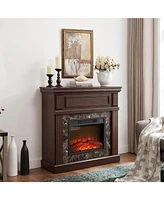 Only Mantel (Not Included Fireplace)--Cherry,41.34"W14"D40"H