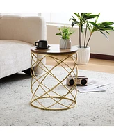 Golden Side table [Mdf Top+ Metal Frame]