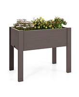 53L Raised Bed Grow Box Self-Watering Planter Box Stand with Water Level Monitor
