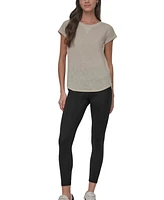 Dkny Women's Mini Slub Waffle Short Sleeve Top