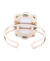 Barse Scenic Floral Blue Turquoise and Golden Cuff Bracelet