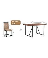 Retro Dining Table & 6 Chairs - Minimalist Style