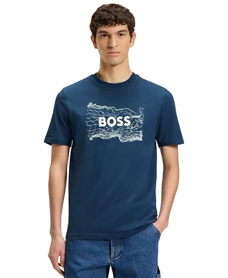 Boss by Hugo Men's Logo Artwork Cotton-Jersey T-Shirt