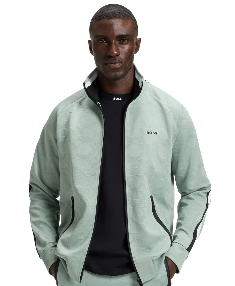 Boss by Hugo Men's Circle-Jacquard Zip-Up Sweatshirt