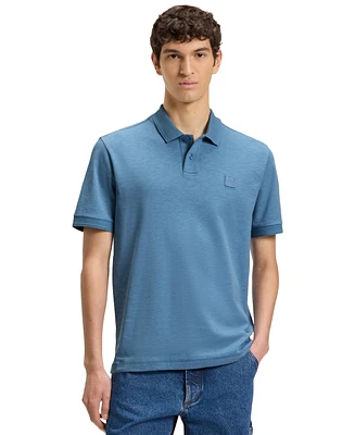 Boss by Hugo Men's Logo Badge Slub Cotton-Linen Polo Shirt